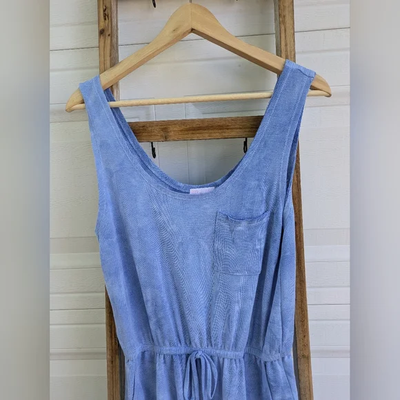 Pink Lily Blue Romper - Picture 4 of 5